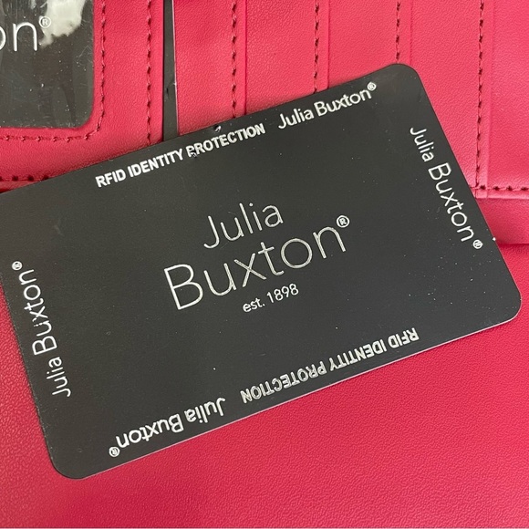 Julia Buxton Elegant Red Leather Wallet.RFID identity protection. Used. - Picture 6 of 10